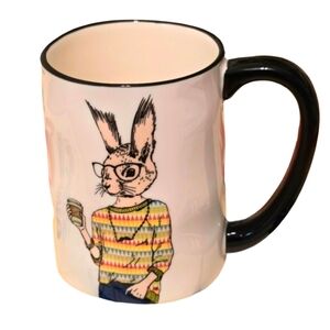 signature large cup mug 17.5 oz hipster hare rabbit  new